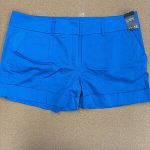 NY & Co Royal Blue Shorts Pleated Pockets Women's Size 16